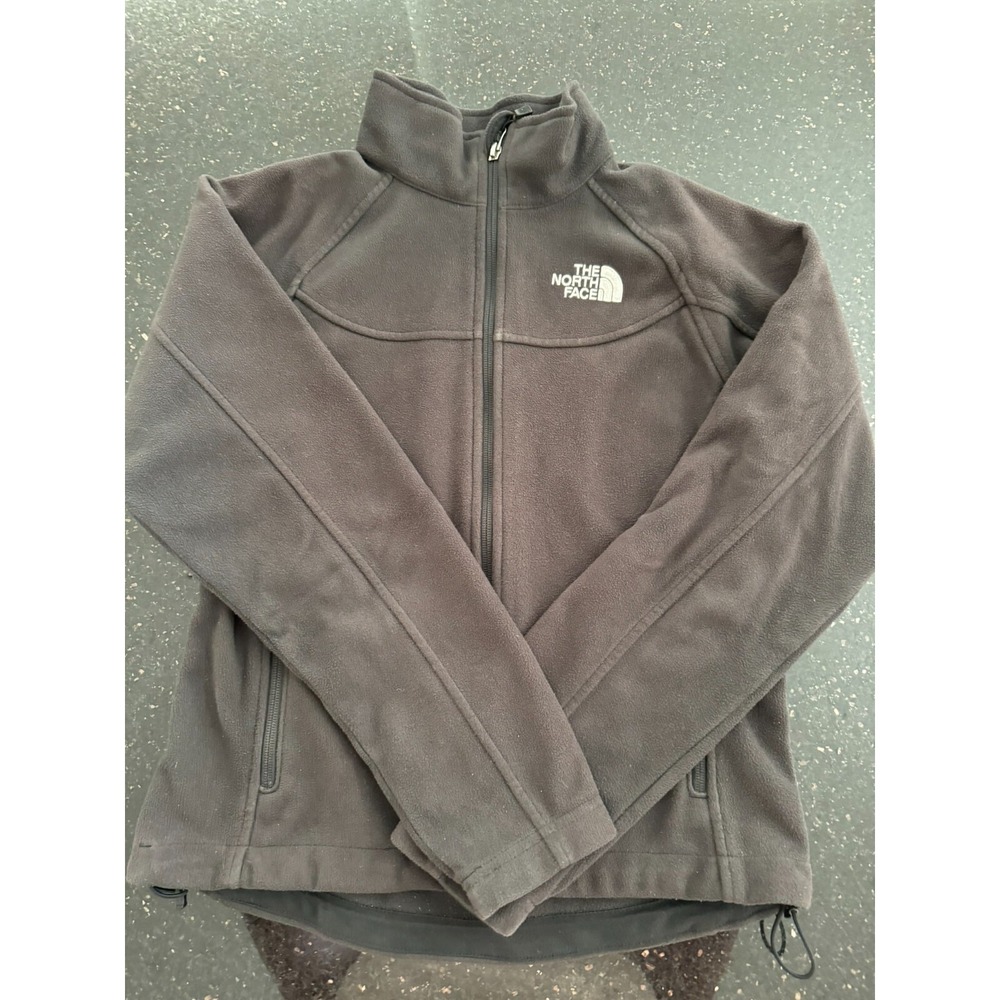 The North Face Women's S Windwall Fleece Jacket Black with White Logo